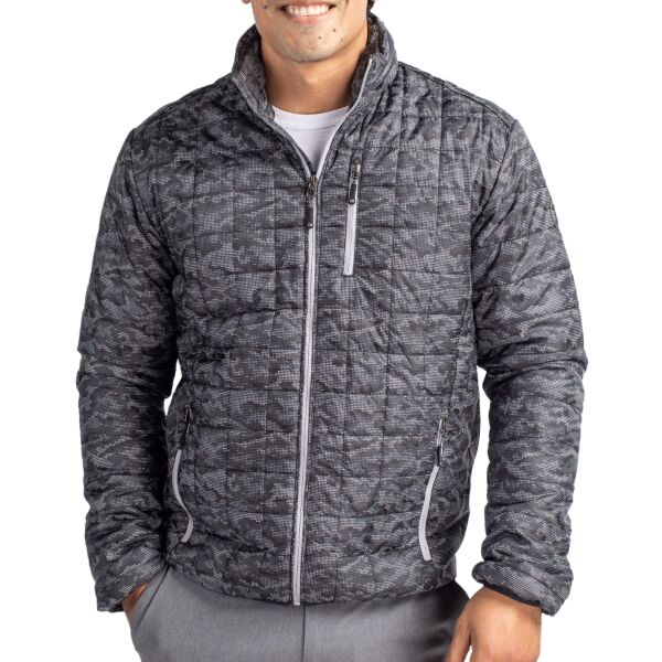 Cutter & Buck Rainier PrimaLoft Mens Eco Insulated Full Zip Printed Puffer Jacket Thumbnail